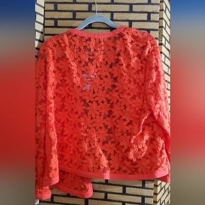 Anne Klein Women's Floral Lace Mesh Cardigan- size 20